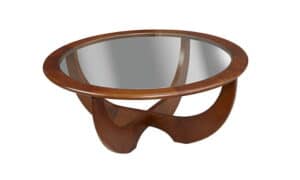 Jan Frantzen donkerbruin hout ronde tafel